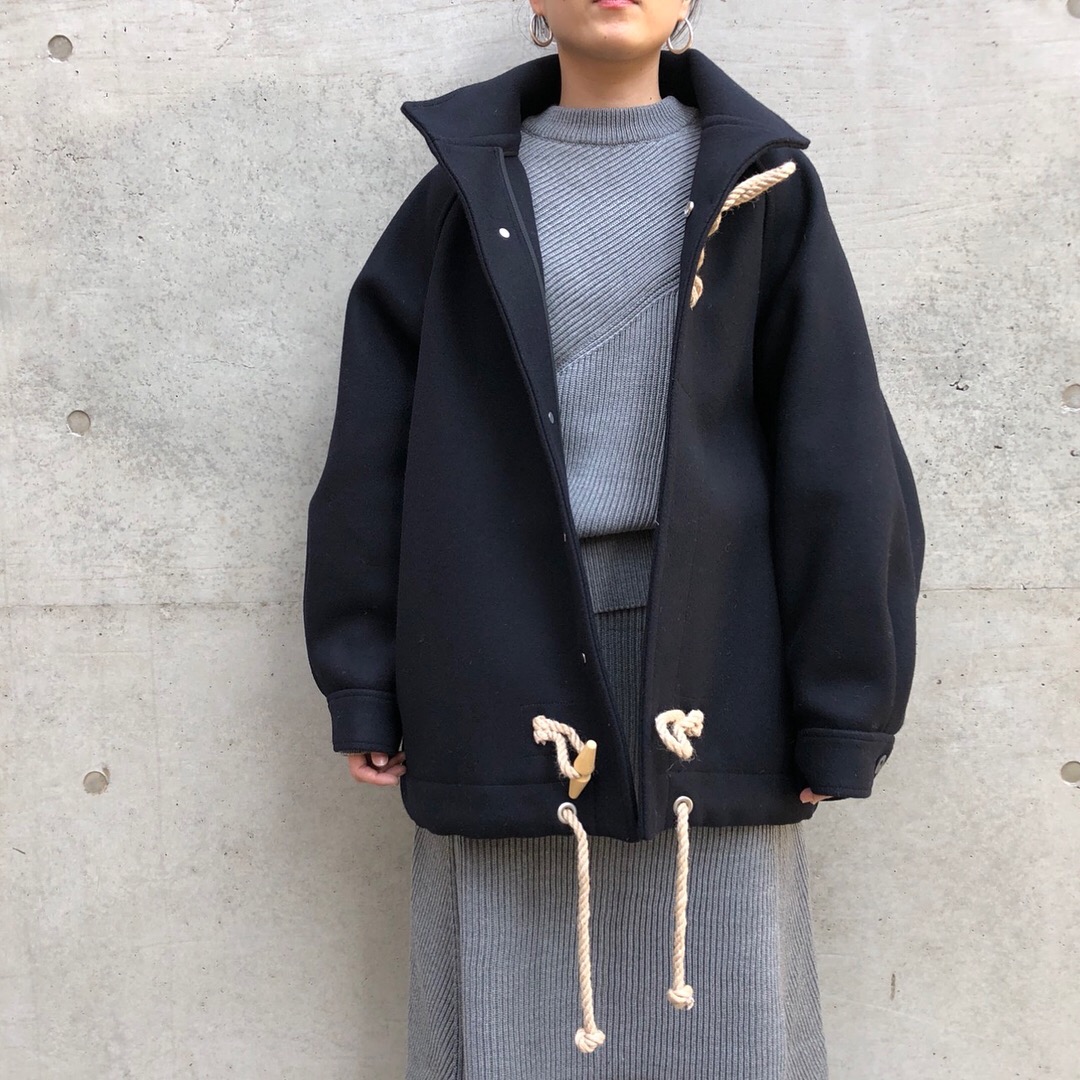 HYKE ネイビー ショートダッフルコート | labiela.com