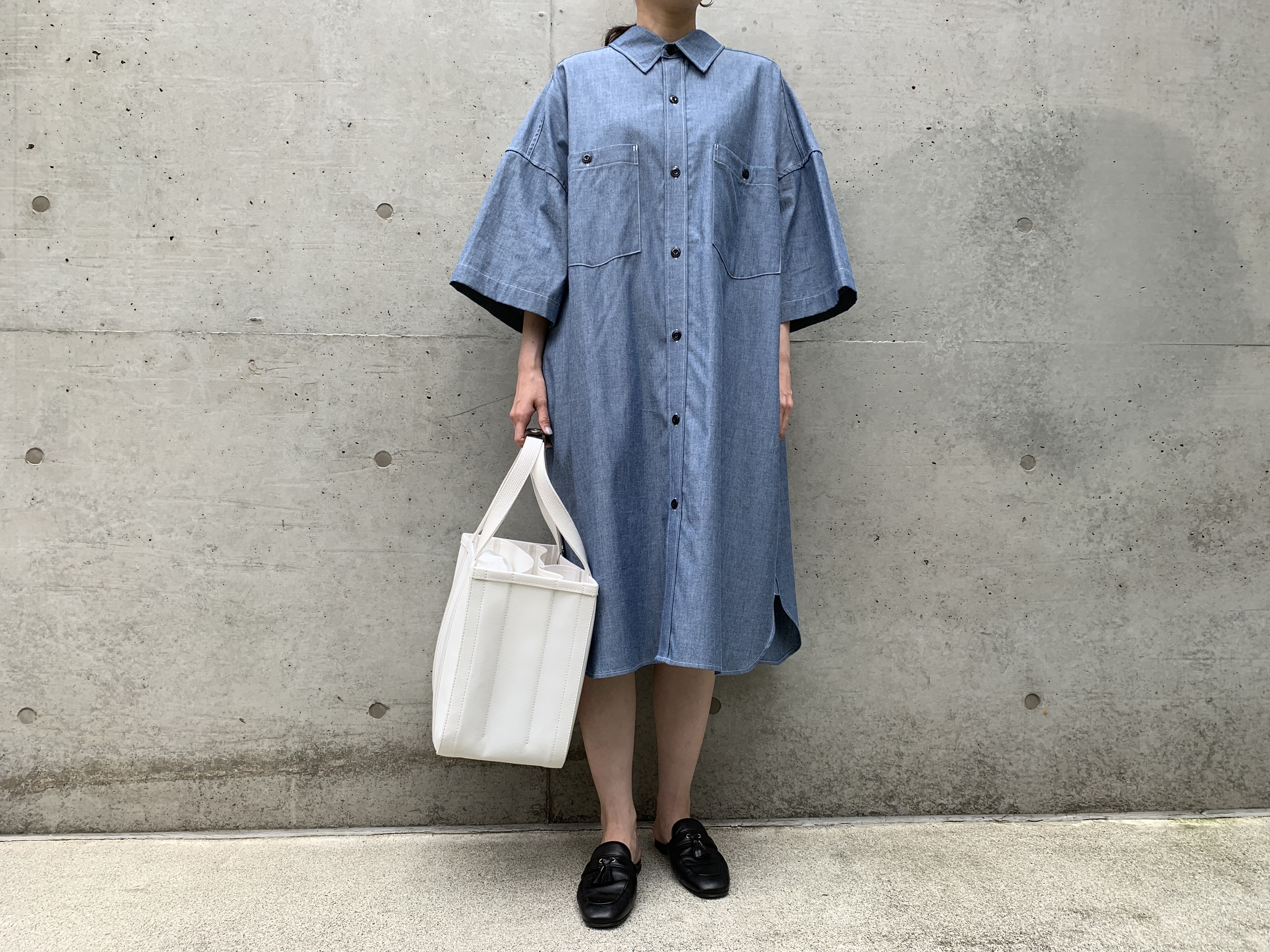 HYKE  CHAMBRAY SUMMER DRESS