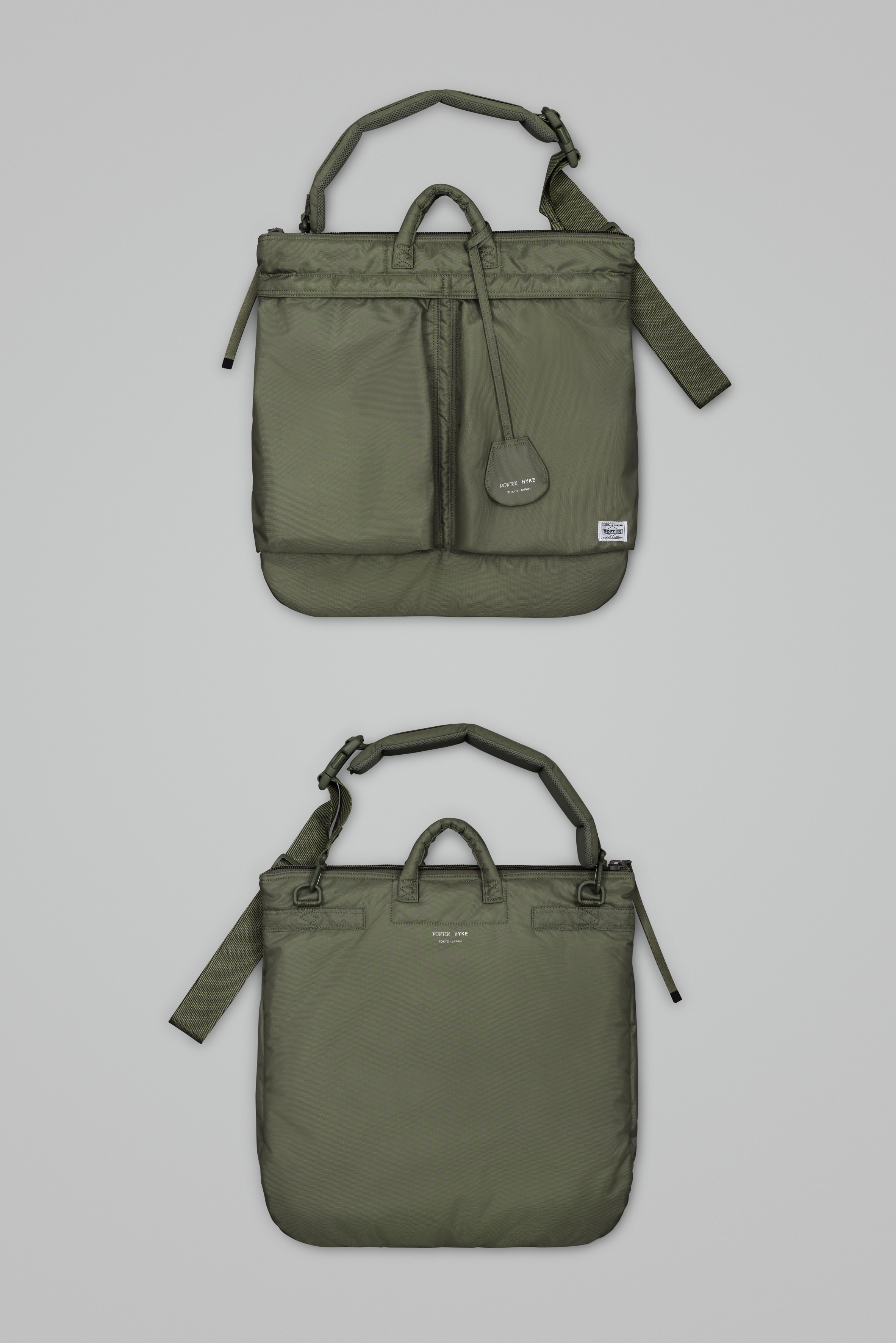 PORTER×HYKE HELMET BAG LARGE olive